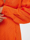Abienne Ls Satin Ankle Wrap Dress - Orangeade