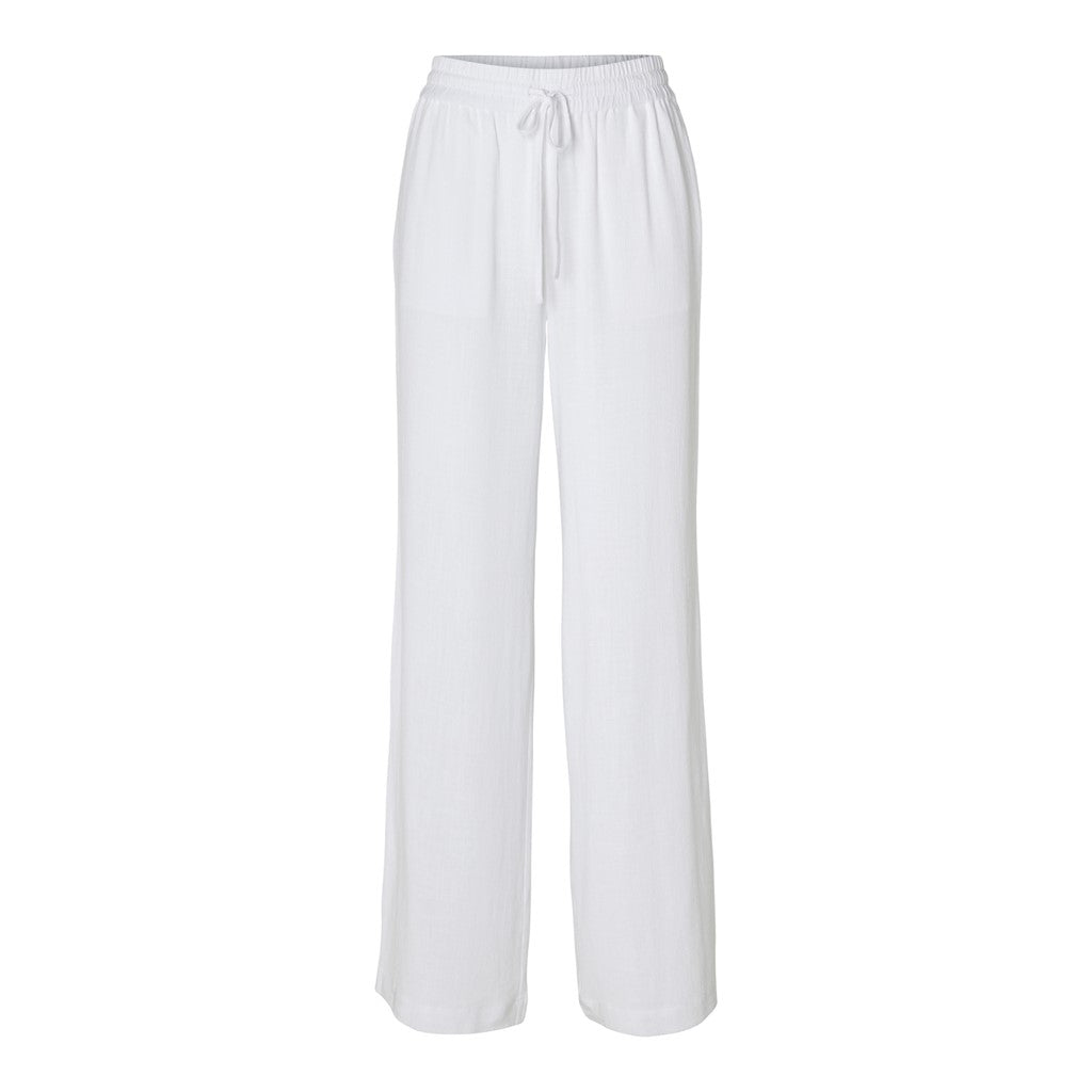 Viva-Gulia HW Long Linen Pant - Bright White
