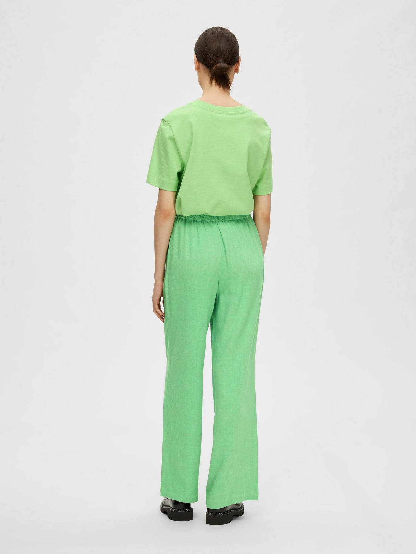 Viva-Gulia HW Long Linen Pant - Absinthe Green