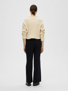 Viva-Gulia HW Long Linen Pant - Black