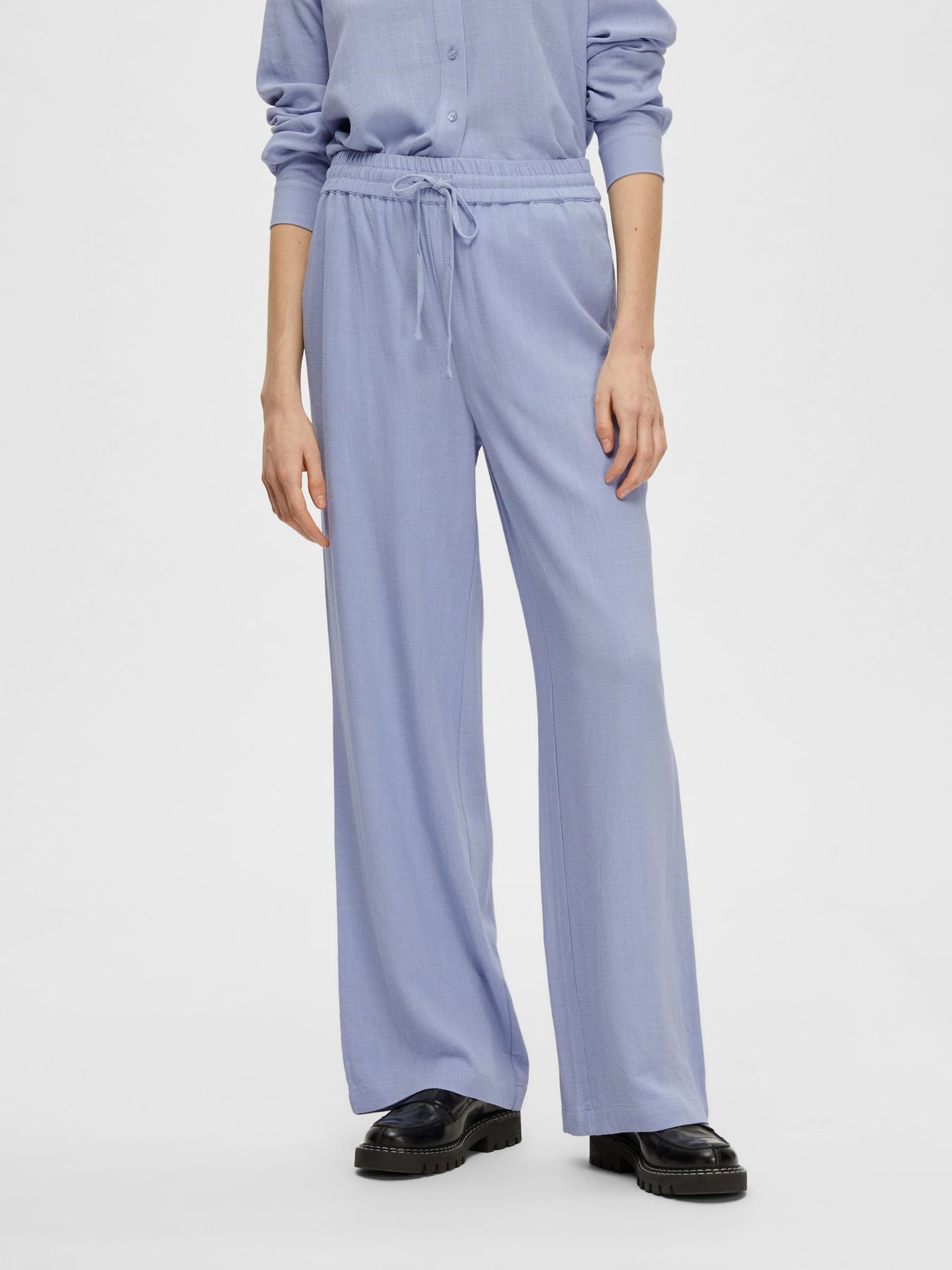 Viva-Gulia HW Long Linen Pant - Blue Heron