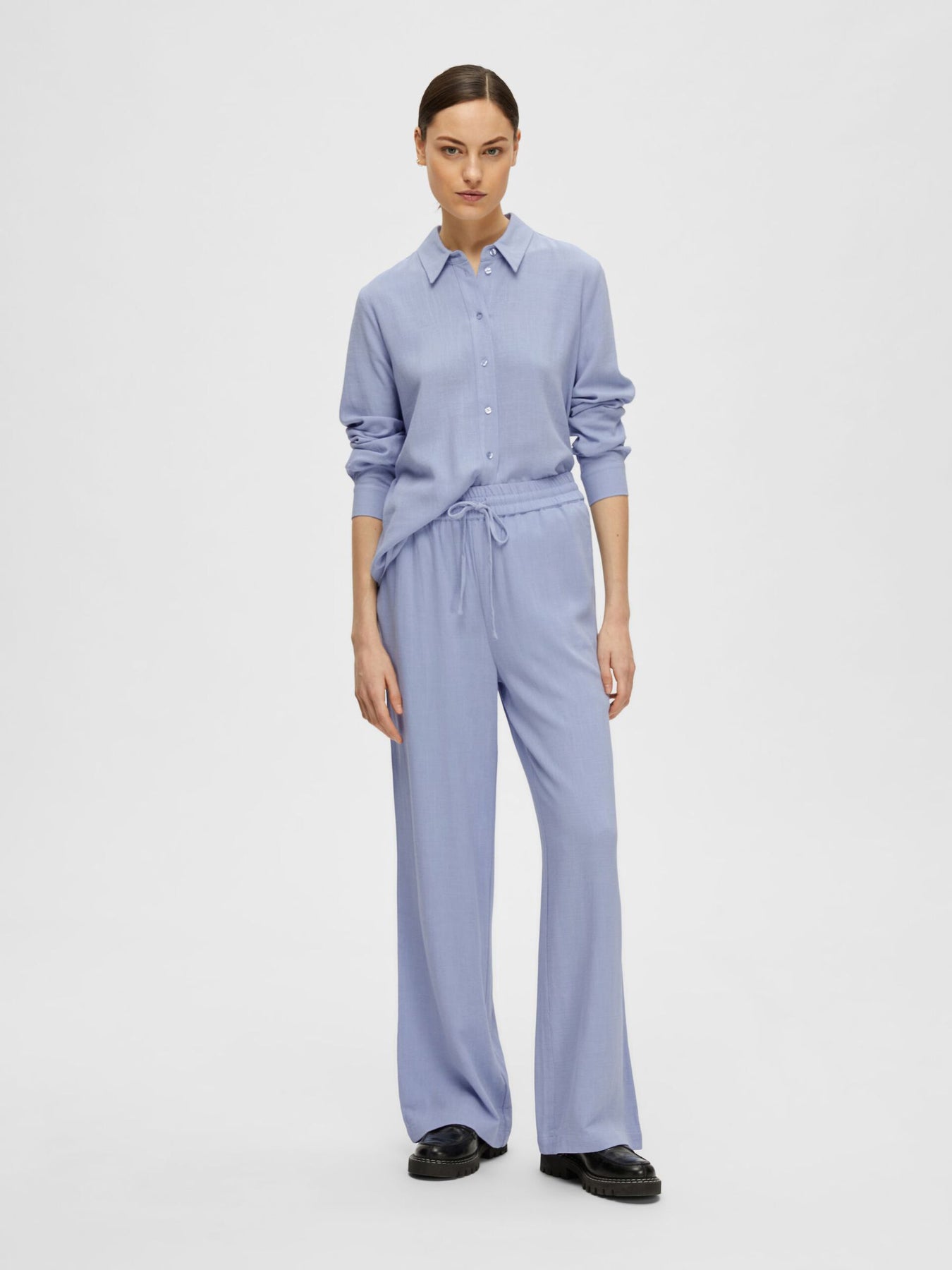 Viva-Gulia HW Long Linen Pant - Blue Heron