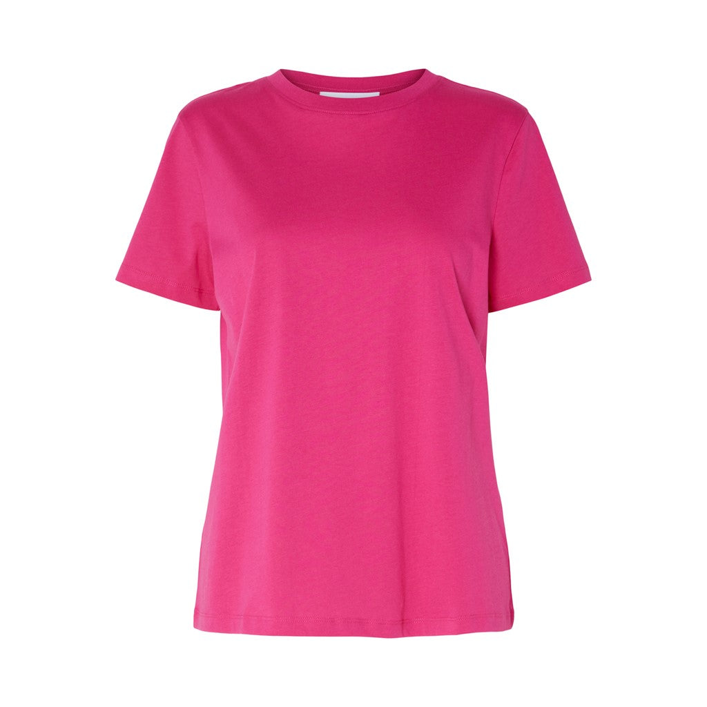 Myessential Ss O-Neck Tee - Fuchsia Purple