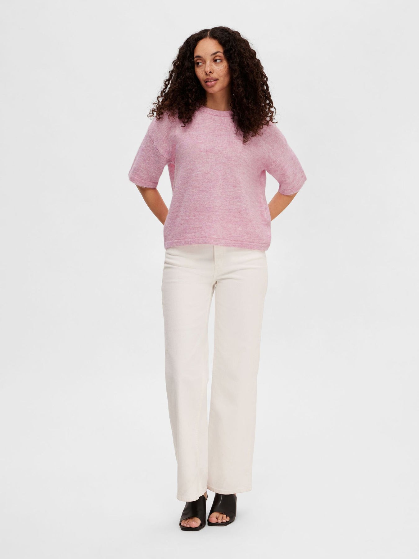 Liliana Me 2/4 Knit O-Neck - Sweet Lilac Melange