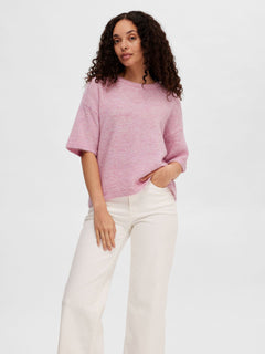 Liliana Me 2/4 Knit O-Neck - Sweet Lilac Melange