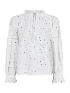 Micah Emb Blouse - White