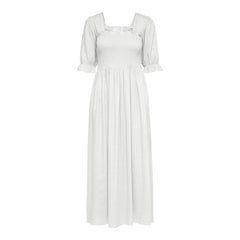 Juana-Ulrikke 2/4 Smock Ankle Dress B - Snow White