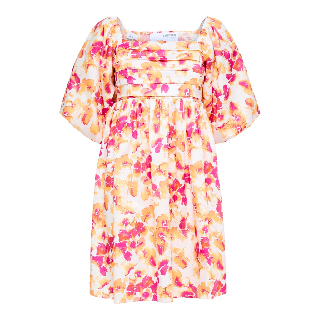Dorita 2/4 AOP Short Dress B - Papaya