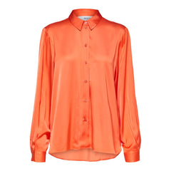 Franziska LS Satin Shirt B - Emberglow