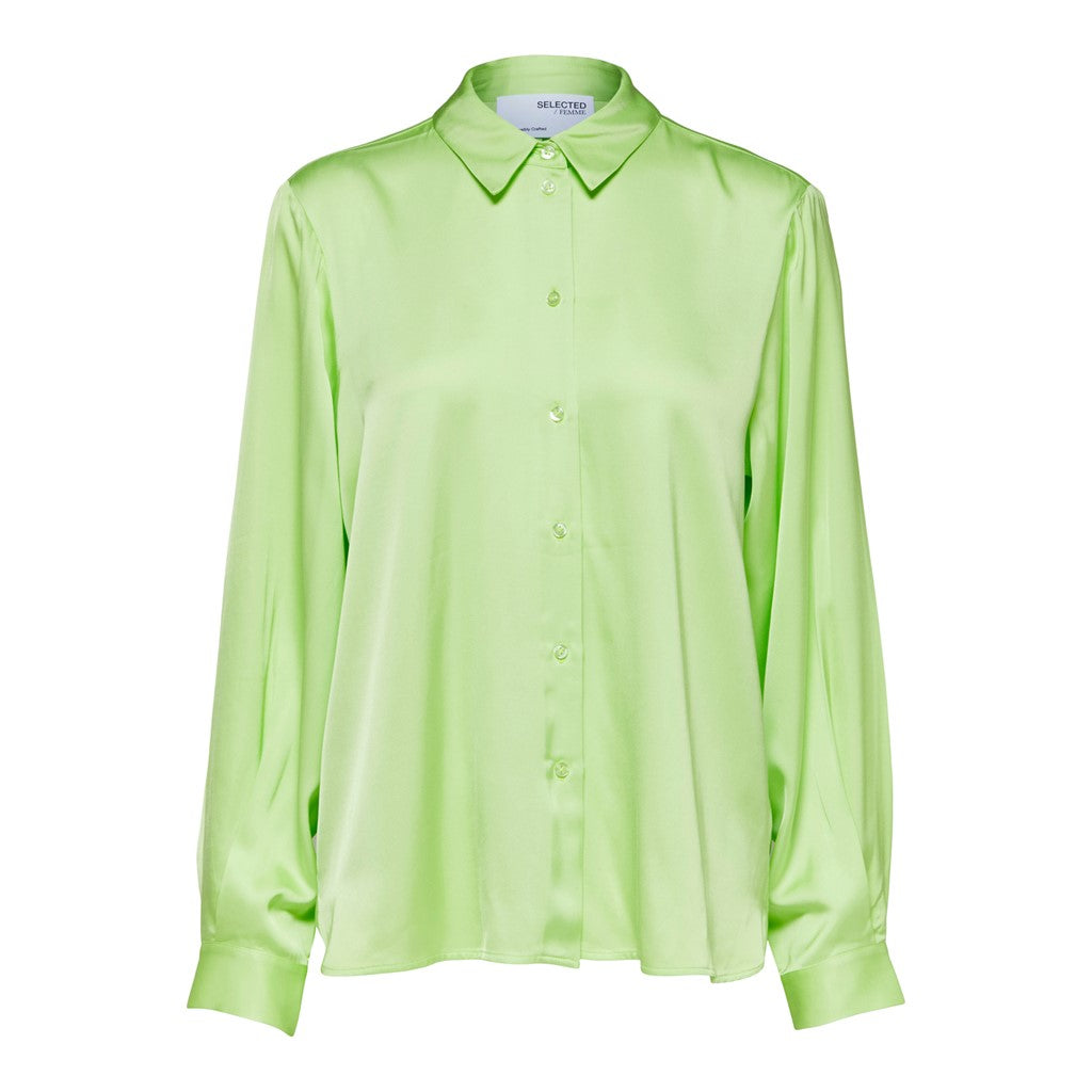 Franziska LS Satin Shirt B - Sharp Green