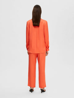 Franziska LS Satin Shirt B - Emberglow