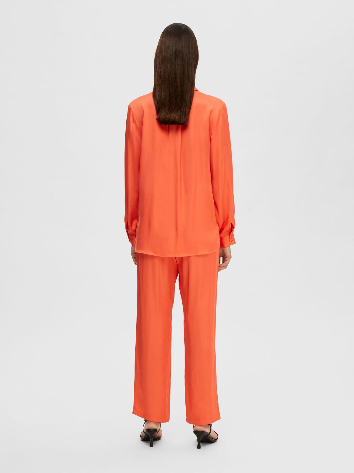 Franziska LS Satin Shirt B - Emberglow