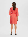 Franziska 3/4 Short Satin Wrap Dress - Emberglow