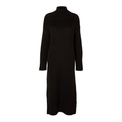 Maline LS Knit Dress High Neck - Black