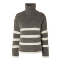 Maline LS Knit Half Zip - Medium Grey Melange Birch