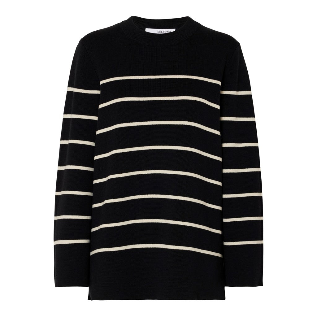 Liva LS Long Knit O-Neck - Black