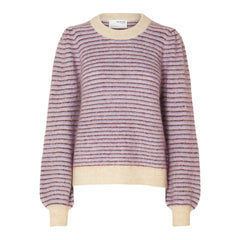 Mola Mia Ls Knit O-Neck - Birch Multi Stripes