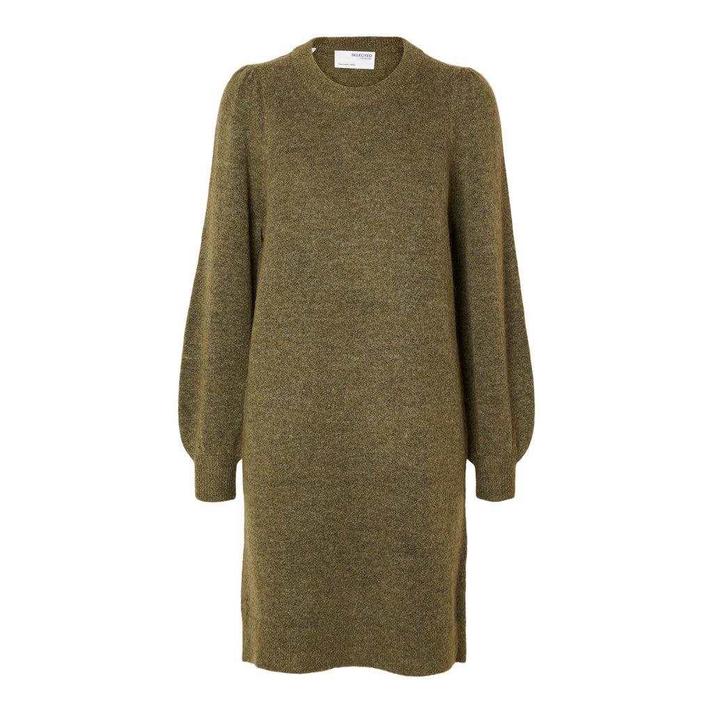 Mola Mia Ls Knit Dress - Dusky Green