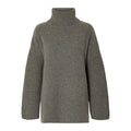 Mary LS Long Knit Roll Neck - Light Grey Melange