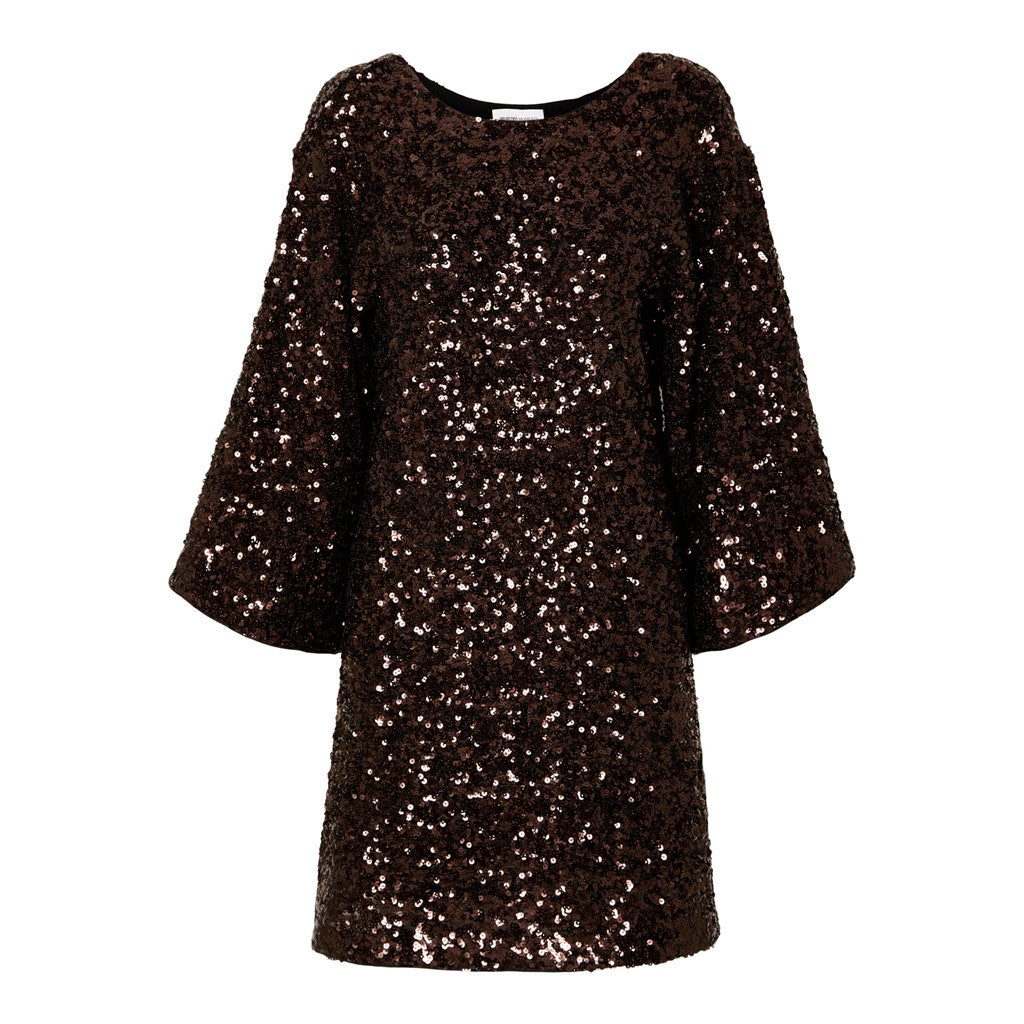 Mallie SS Short Sequins Dress B - Java