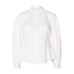 Vivi LS Fitted Shirt B - Snow White