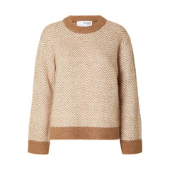 Heri LS Knit O-Neck - Toasted Coconut Birch