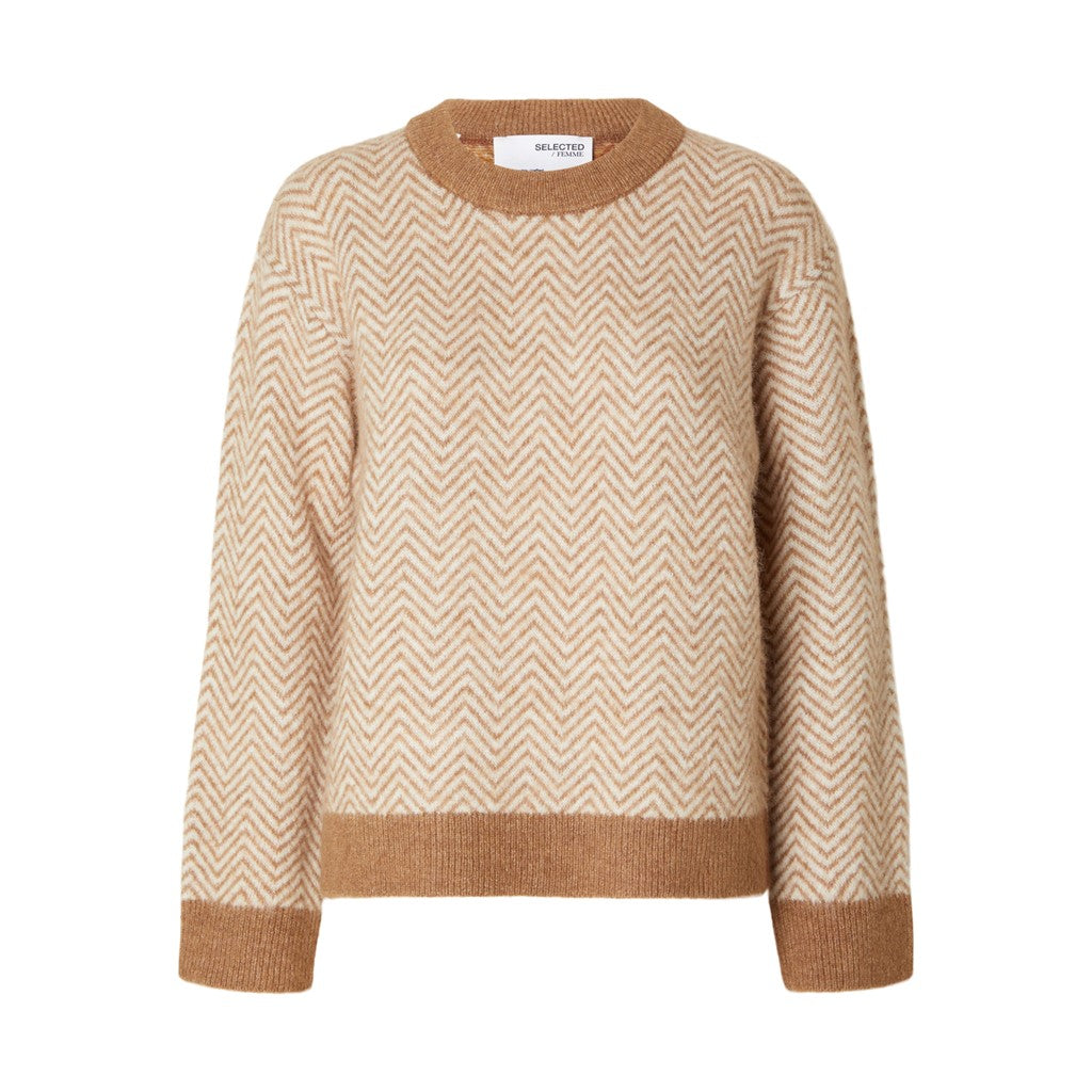 Heri LS Knit O-Neck - Toasted Coconut Birch