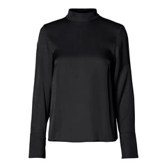 Ivy LS Satin Top B - Black