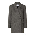 Hera LS Relaxed Blazer - Dark Grey Melange W/Herringbone