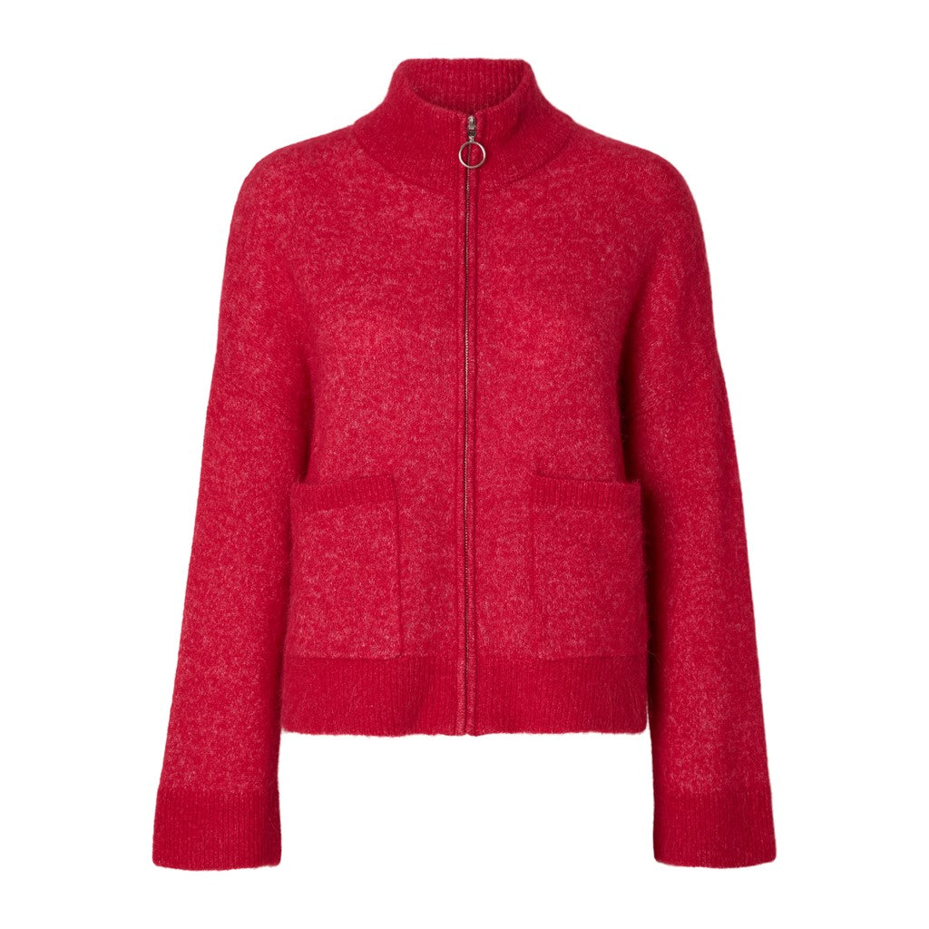 Sia Ras LS Knit Zipper Cardigan - Ski Patrol Melange