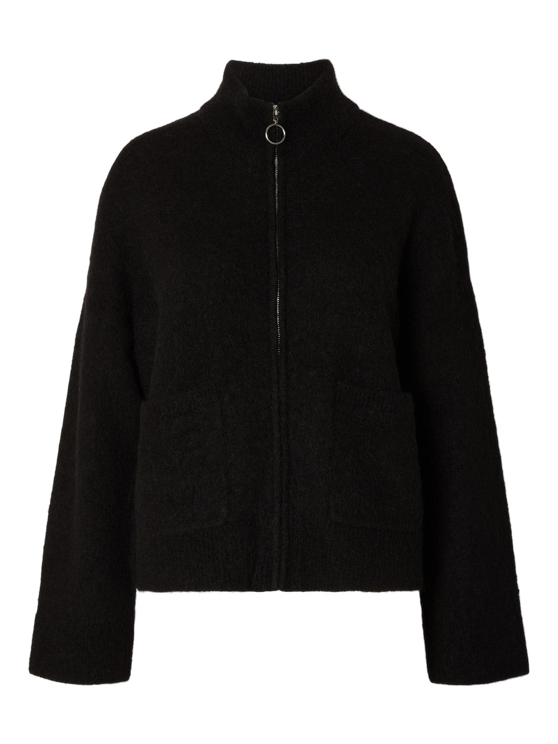 Sia Ras Ls Knit Zipper Kofta - Svart