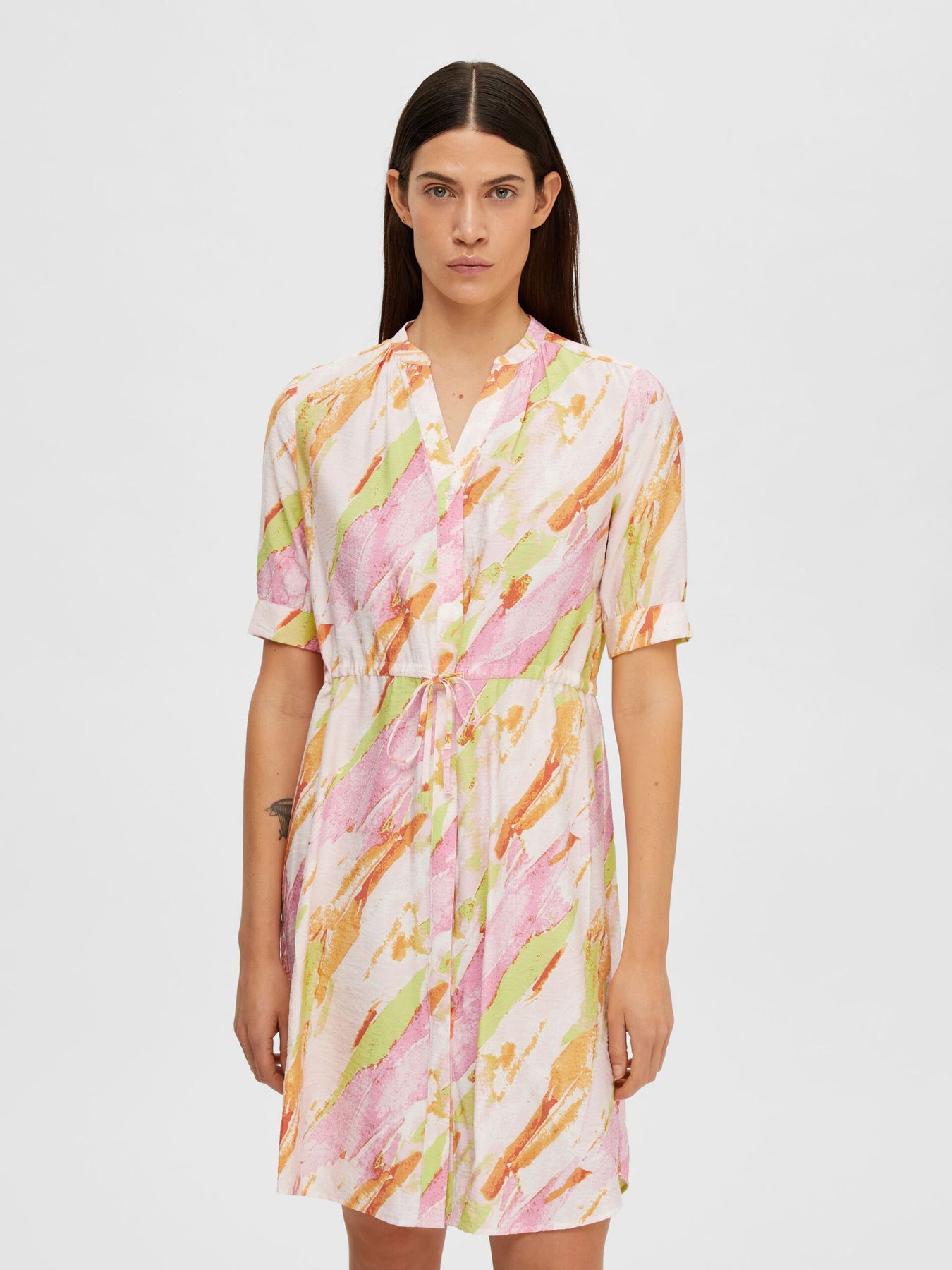 Aurelia-Damina 2/4 Short Dress B - Blushing Bride