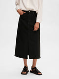 Selected Femme Krista-Gerda HW Denim Maxikjol - Black Denim