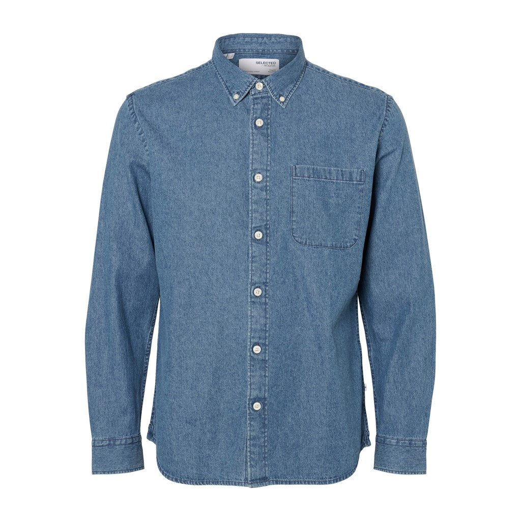 Regrick-Denim-New Shirt Ls W - Medium Blue Denim