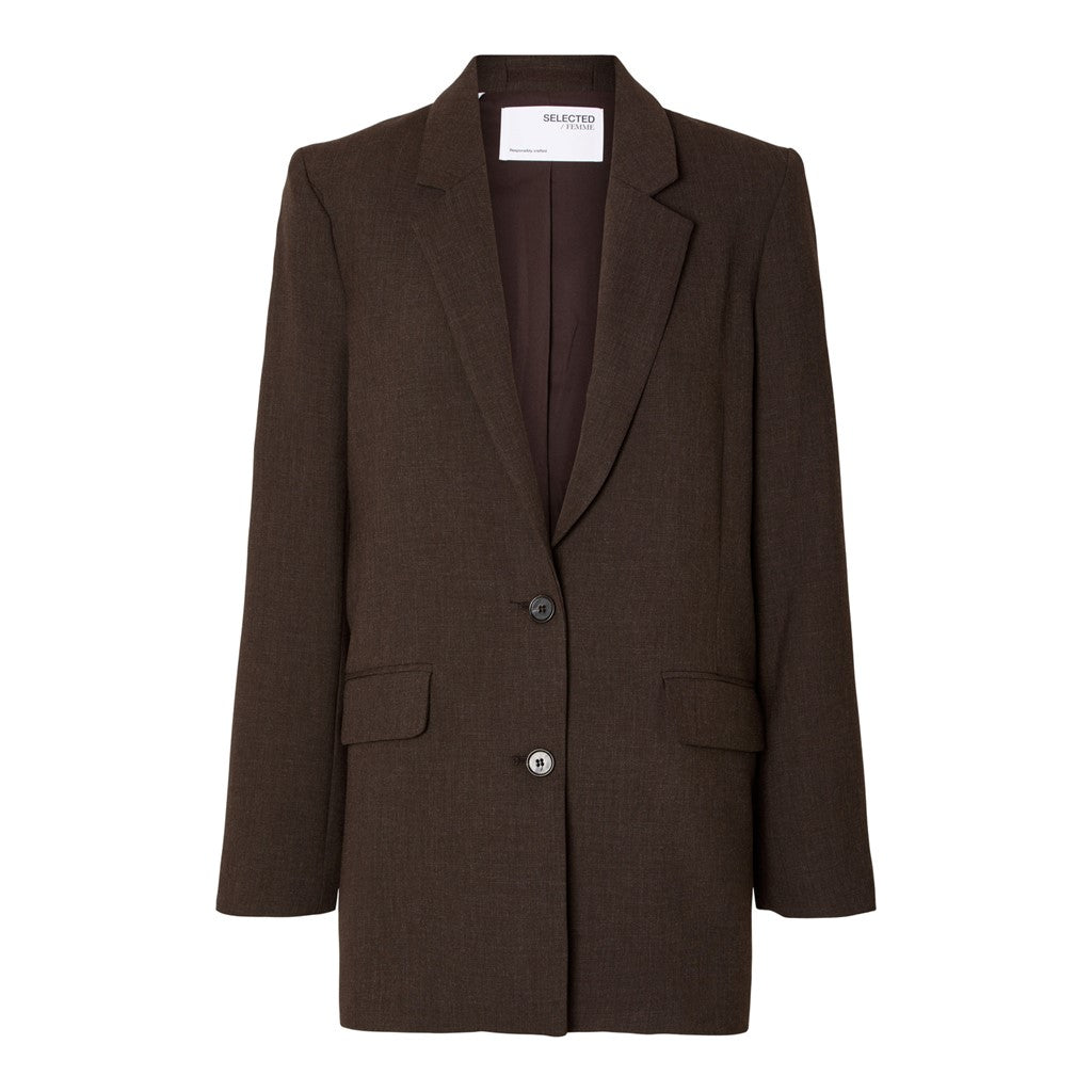 Rita LS Relaxed Blazer - Java Melange