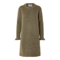 Sia Ras Frill LS Knit Dress - Dusky Green Melange