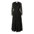 Tara LS Ankle Lace Dress B - Black