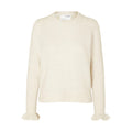 Sia Ras LS Knit Frill Cuff O-Neck B - Birch Melange