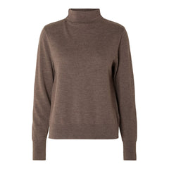 Hanni LS Knit T-Neck - Brownie Melange