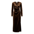 Tara LS Velvet Ankle Dress - Copper Brown