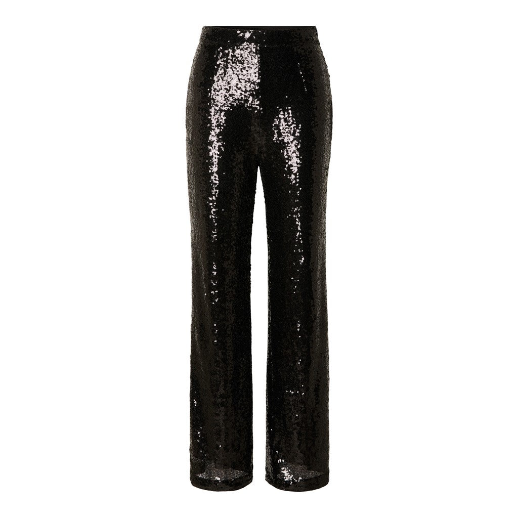 Alaia HW Long Sequins Pant - Black