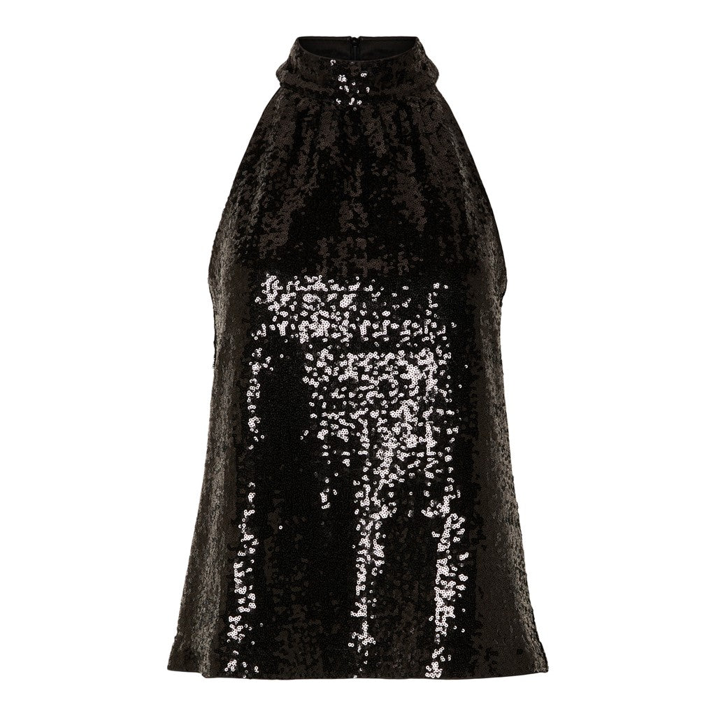Alaia Halterneck Sequins Top - Black