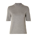 Lura Lurex 2/4 Knit Tee - Medium Grey Melange Lurex