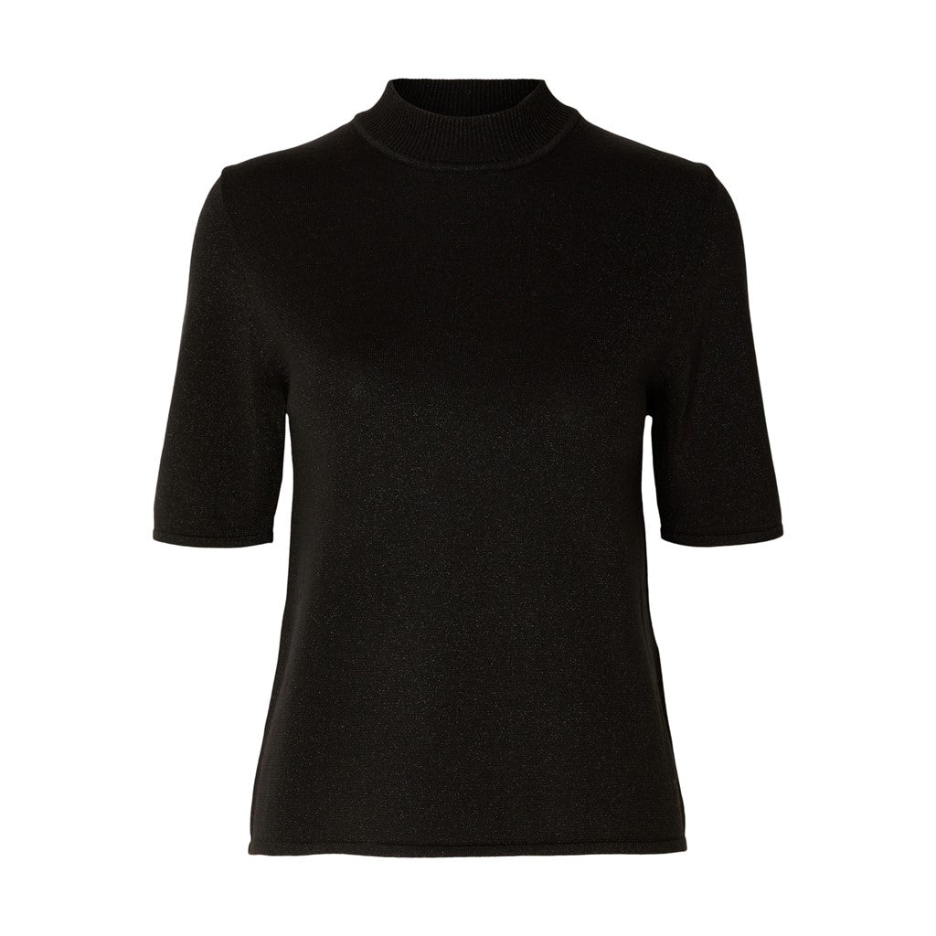 Lura Lurex 2/4 Knit Tee - Black Lurex