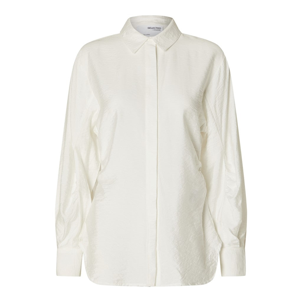 Vega LS Gathered Shirt - Snow White