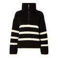 Bloomie LS Knit Half Zip - Black Snow White