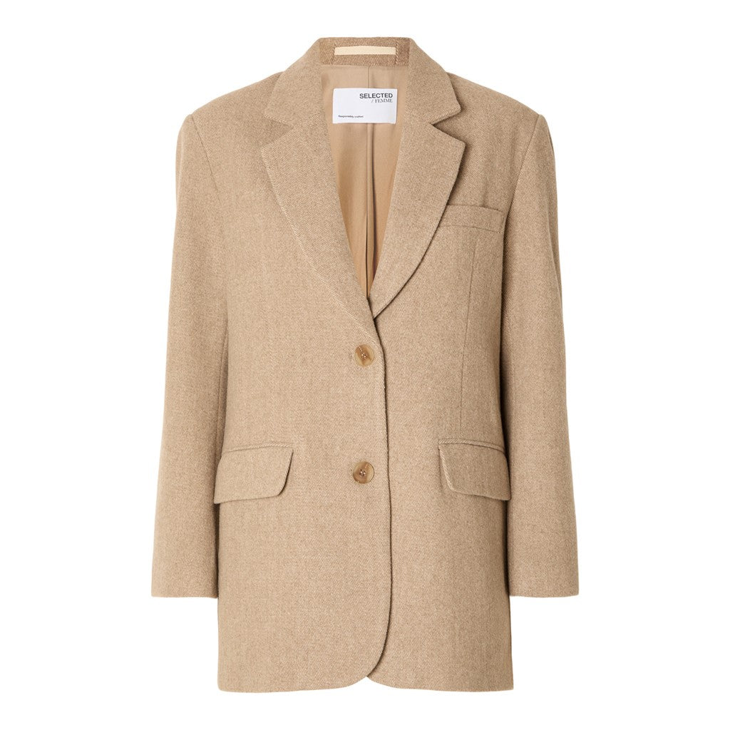 Britt LS Oversize Blazer - Cornstalk Melange