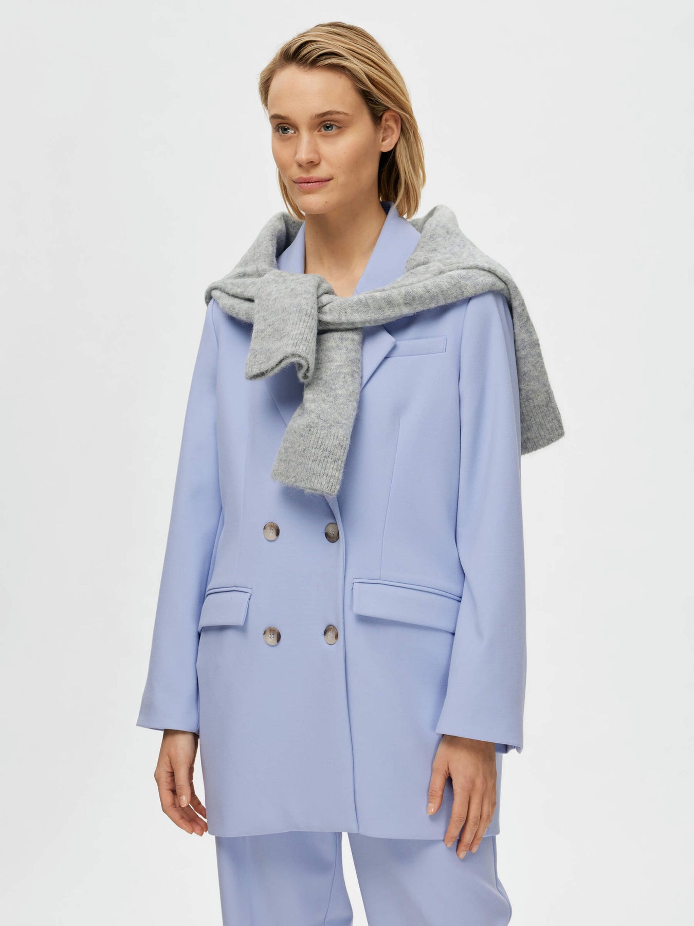 New Myla Ls Relaxed Blazer - Blue Heron