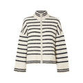 Sia Ras Stripe LS Knit Cardigan EX - Birch/Dark Sapphire