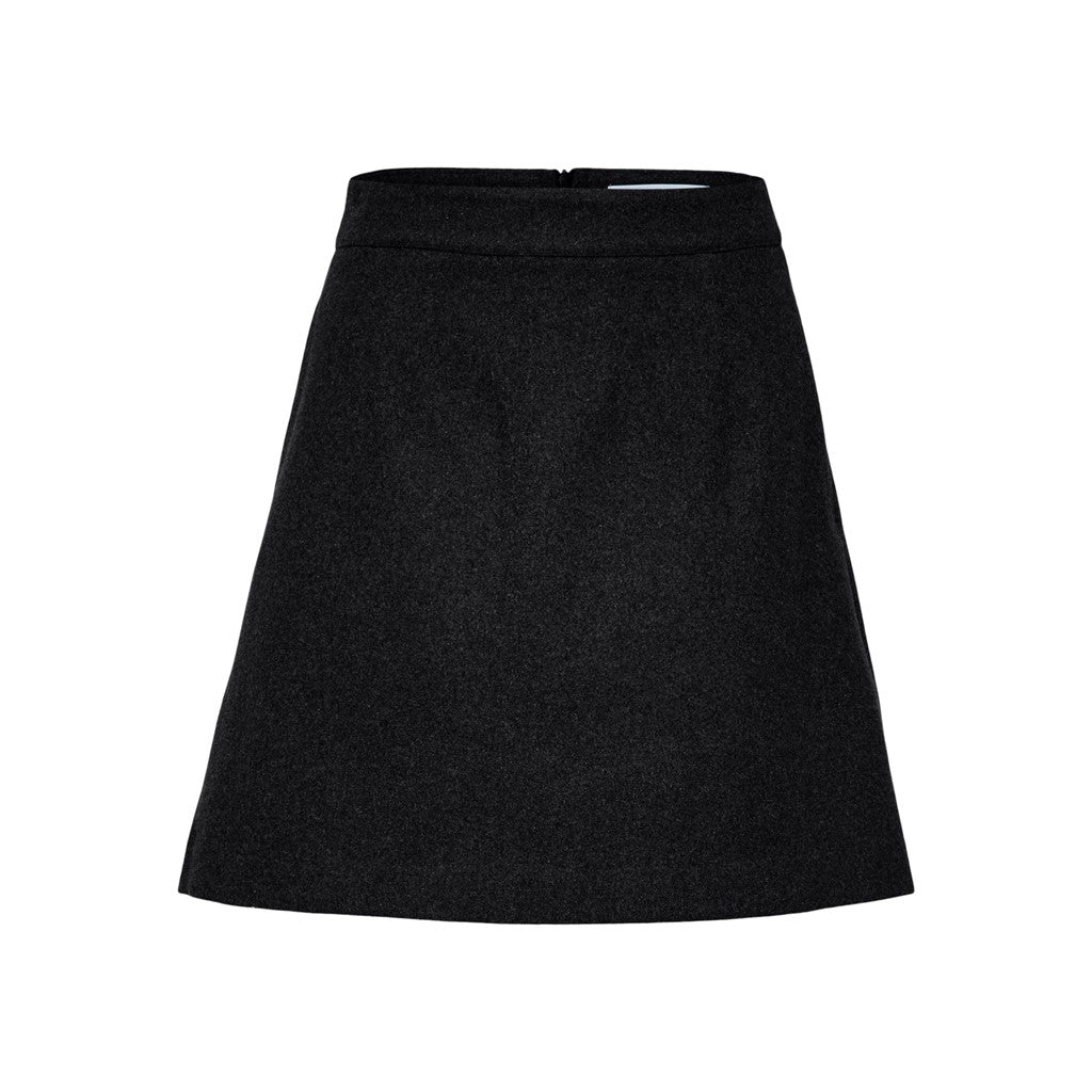 Mercy-Ula HW Mini Wool Skirt - Black